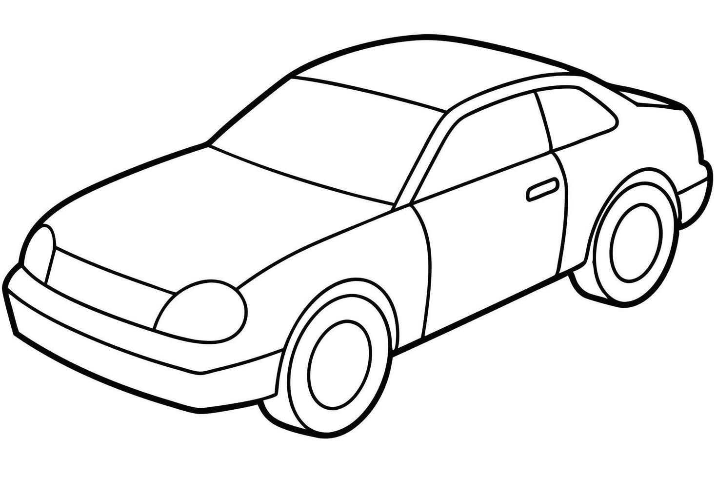 Simple Line Drawing of a Coupe Car vector