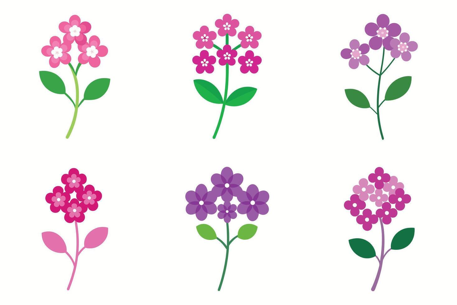 Colorful Floral Icons Set for Spring or Nature Theme vector