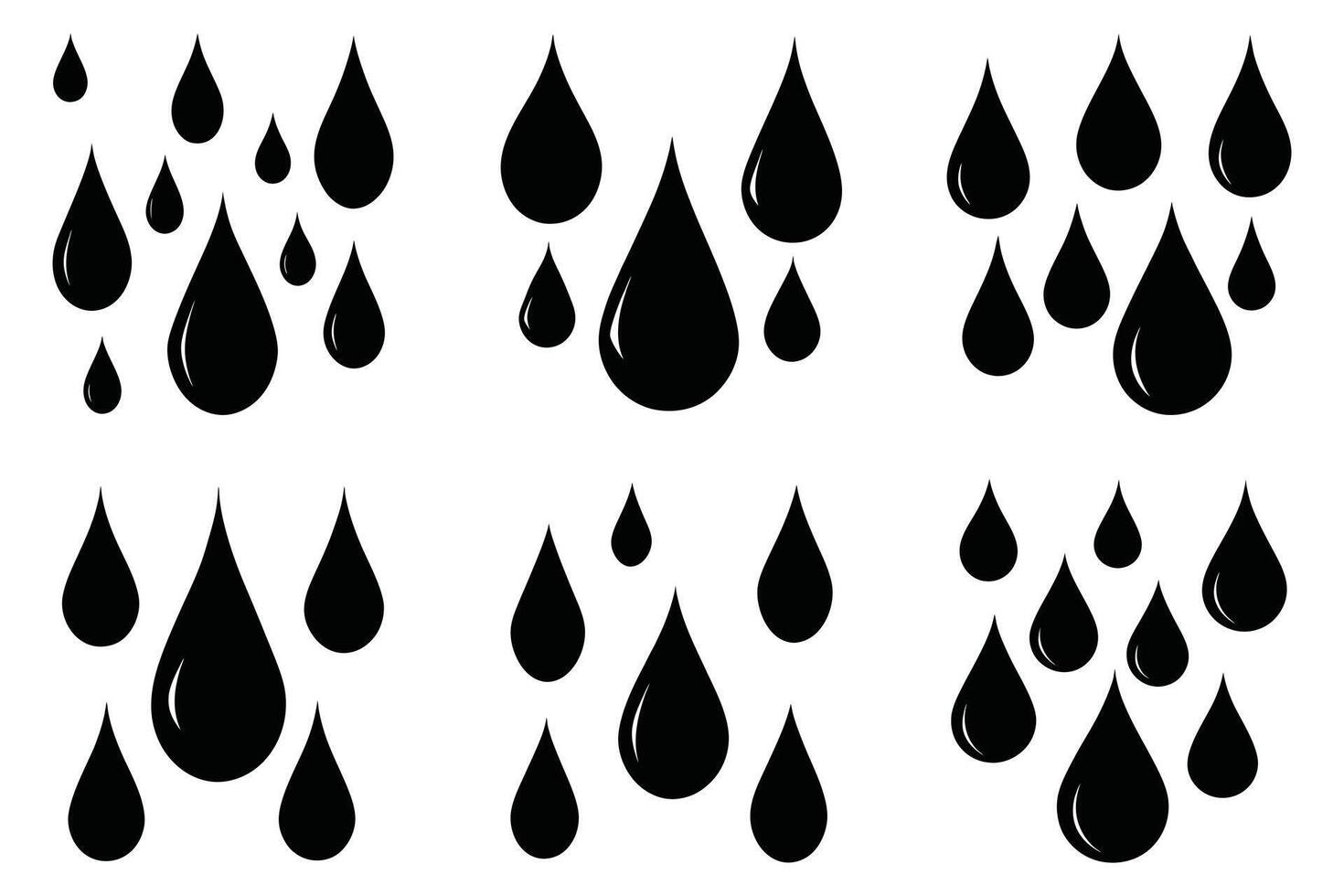Simple Black Droplet Icons for Various Design Projects vector