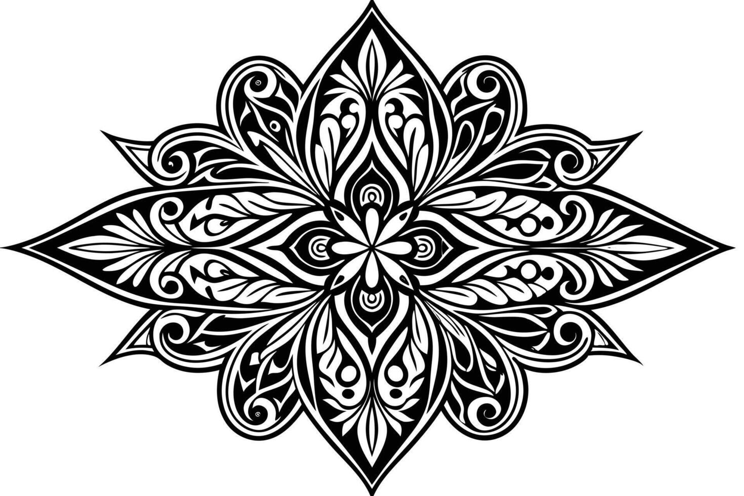 Intricate Black and White Mandala Design for Decorative Use vector