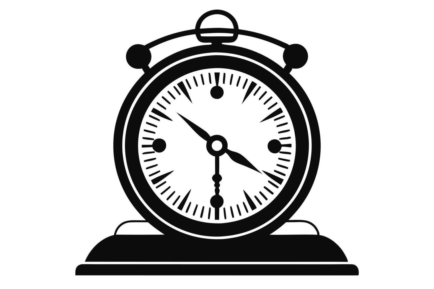 Simple Illustration of a Classic Table Clock vector