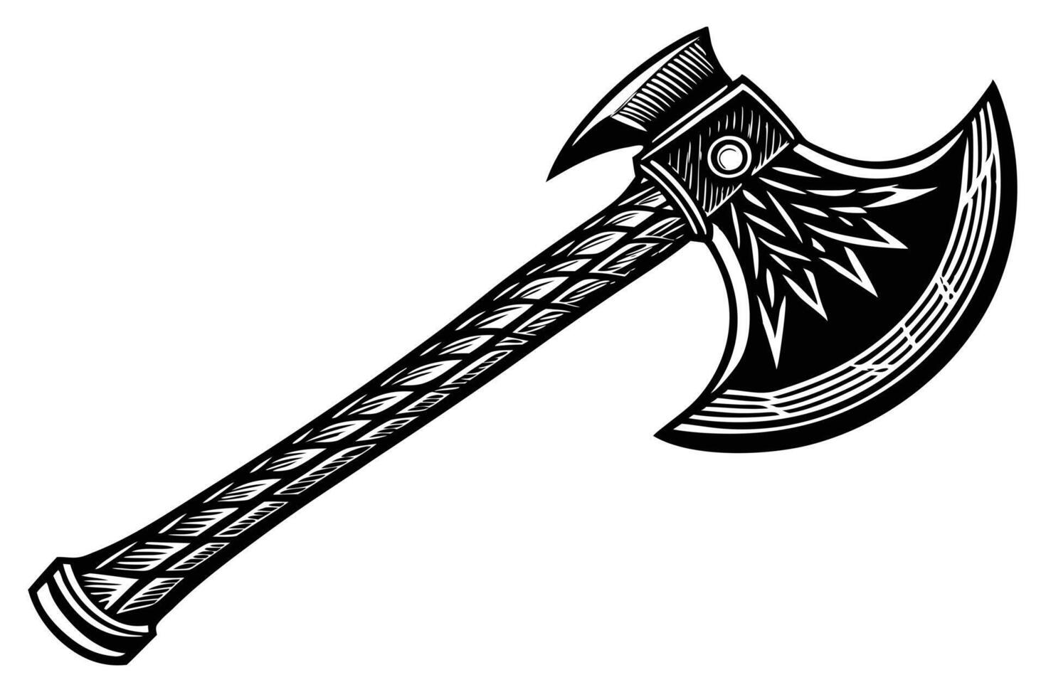 A black and White Axe Illustration vector