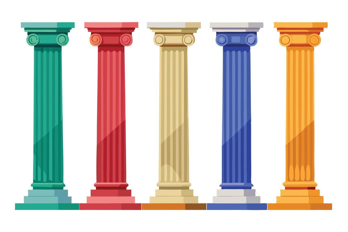 Colorful Classic Columns Showcase Architectural Styles vector