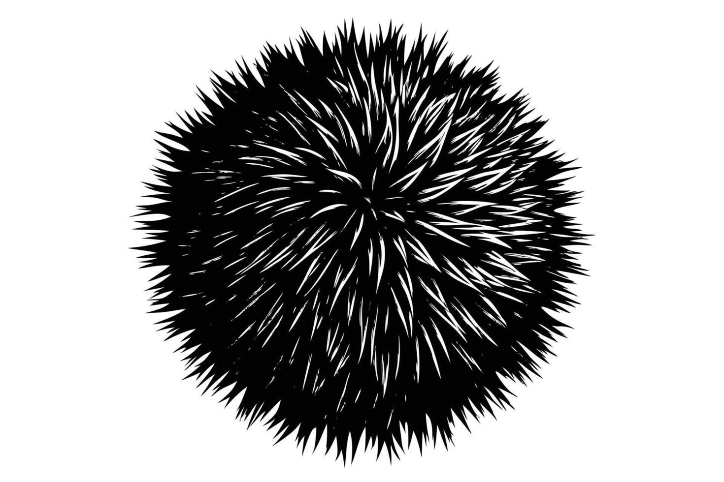 Detailed Illustration of a Fluffy, Spiky Ball vector