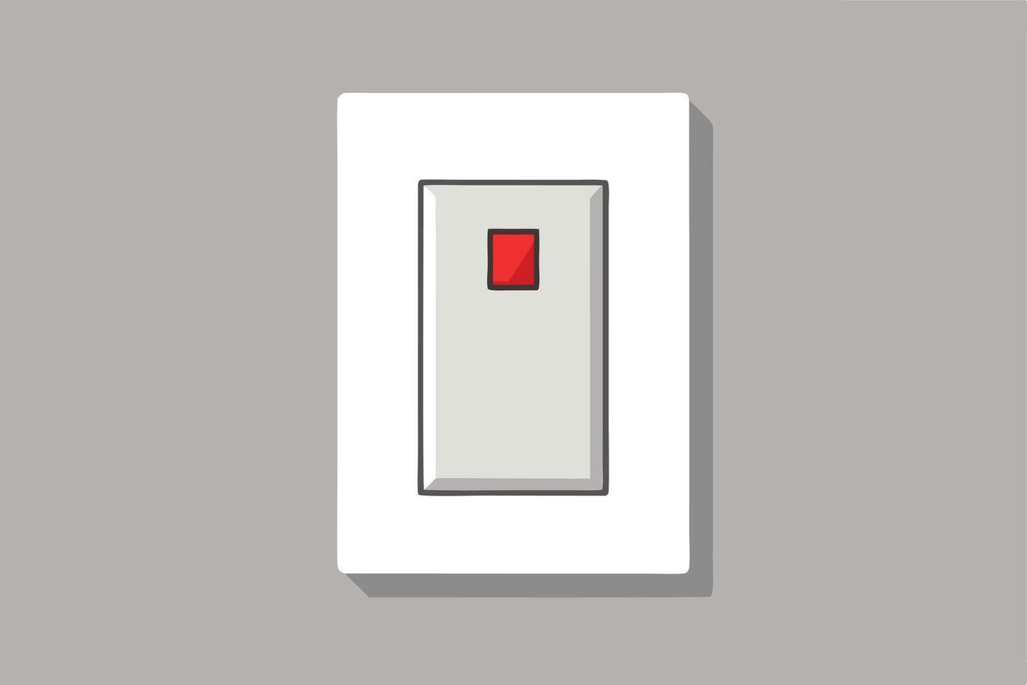 White electrical switch with red indicator. vector