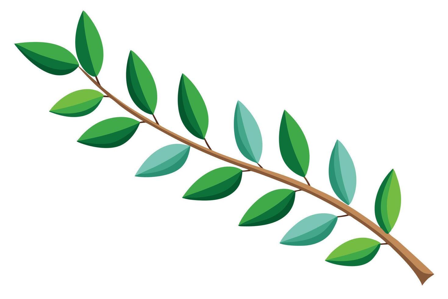 Vibrant Green Leaf Branch Graphic vector