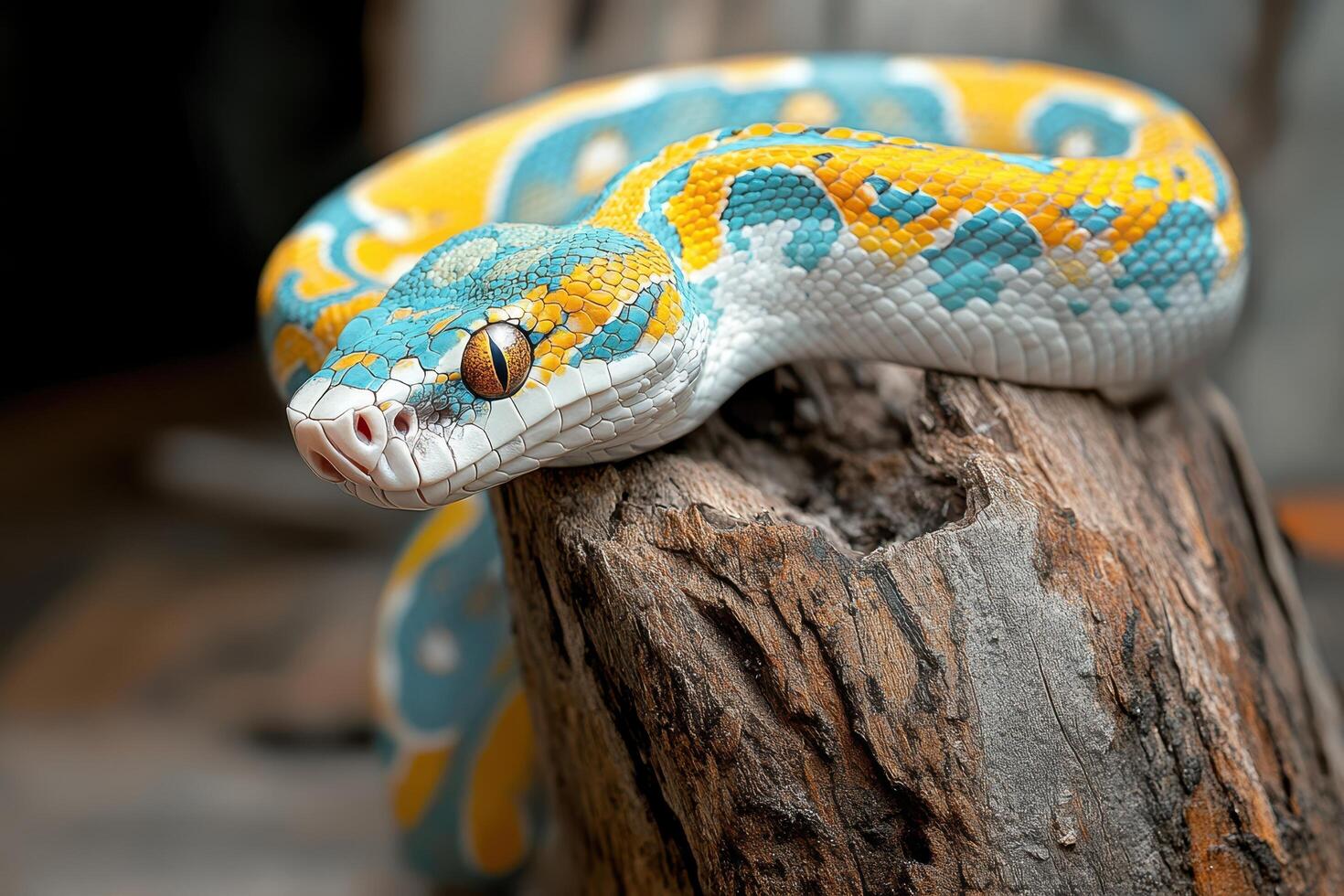 A snake with a colorful pattern on its body photo