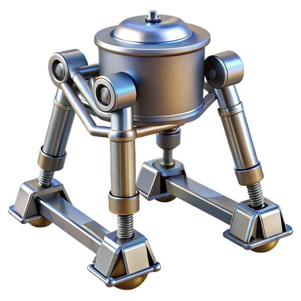 wonderful artistic Spaceship landing gear, metallic, hydraulic struts original png