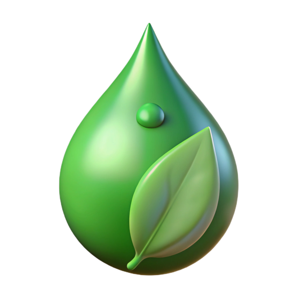 vibrant modern Single dewdrop on a green leaf original png