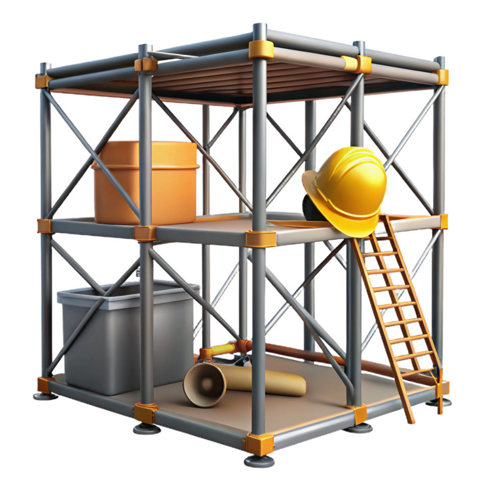 wonderful rustic Scaffolding, metal frame, construction equipment, high resolution png