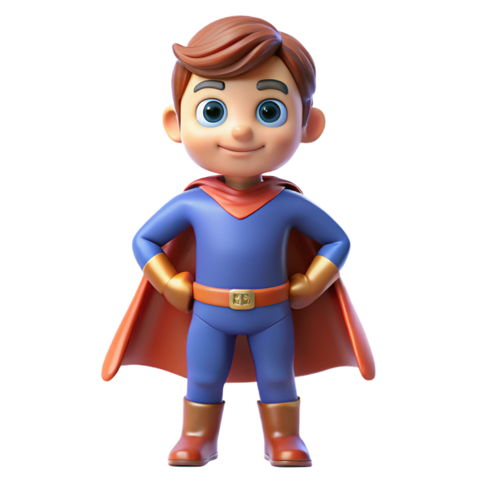 magnificent traditional Imaginative child wearing a superhero costume 4K png
