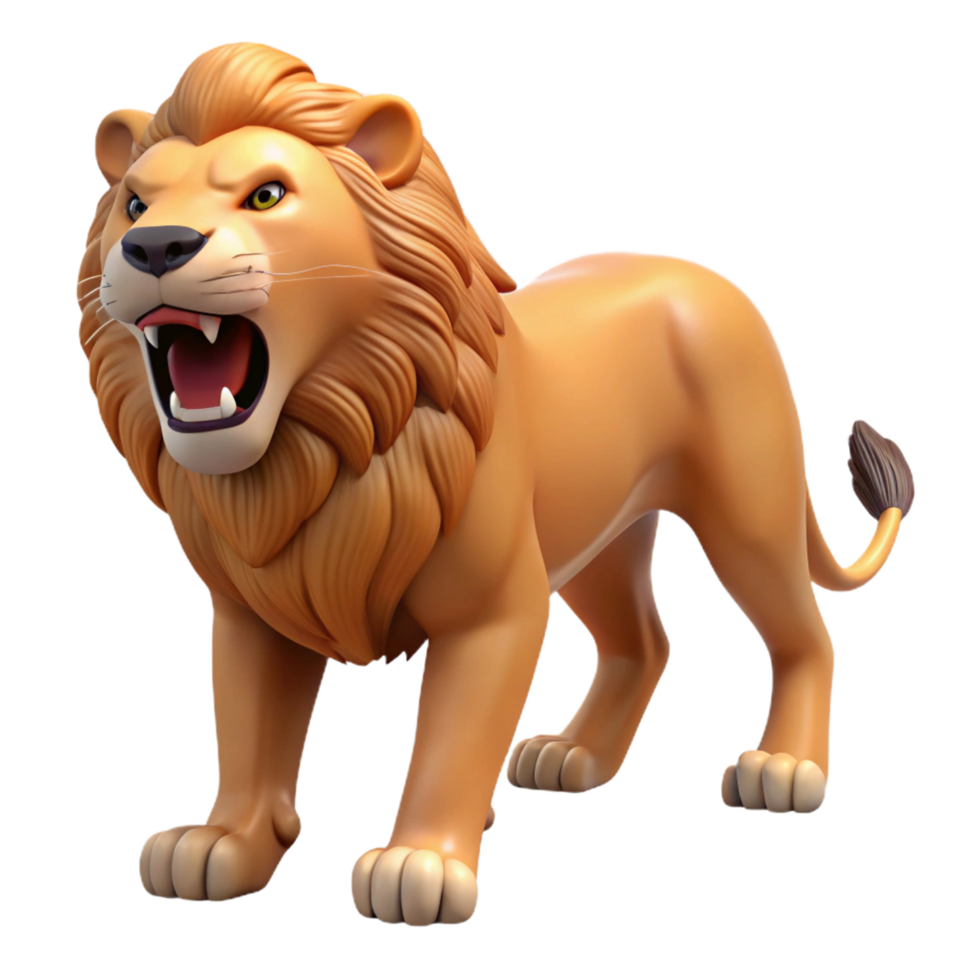 wonderful rustic Roaring lion 4K png