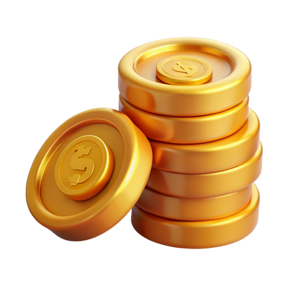 wonderful contemporary Stack of gold coins authentic png