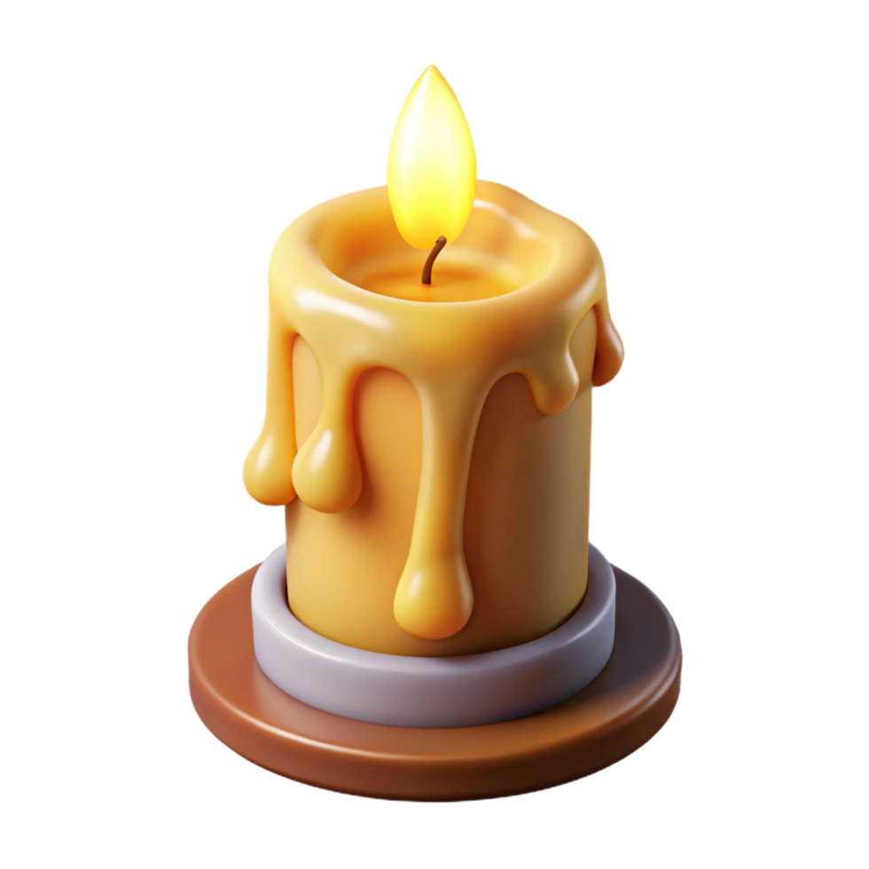 stunning abstract A burning candle with dripping wax, genuine png