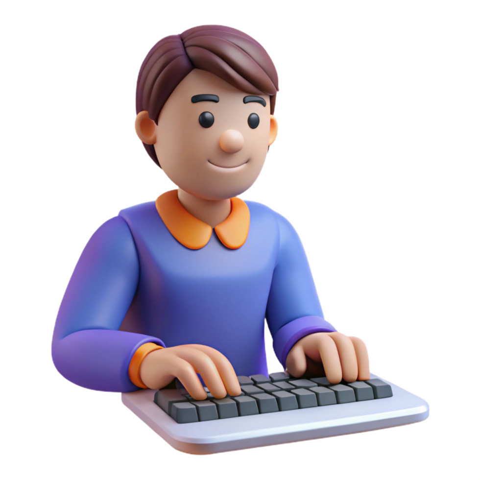stunning abstract Writer, typing on a keyboard keyboard not visible , premium png