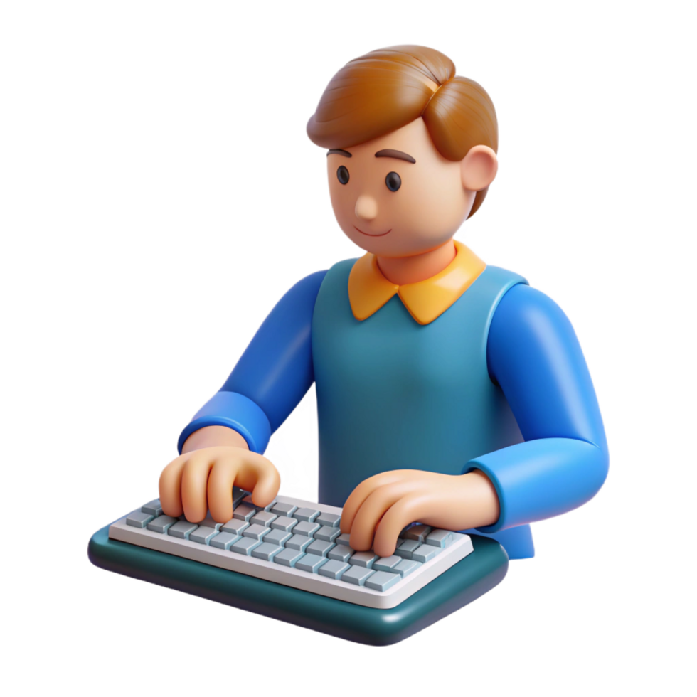 stunning classic Writer, typing on a keyboard keyboard not visible , 4K png