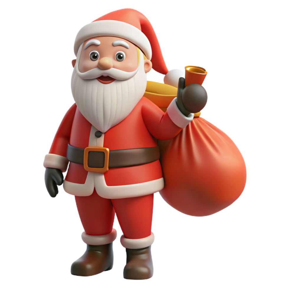 impressive rustic Santa Claus holding a sack sack not visible , high resolution png