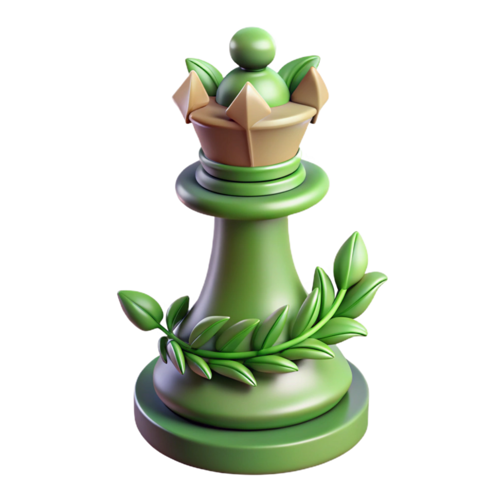 vibrant rustic A chess piece king crafted from interwoven vines and leaves, authentic png