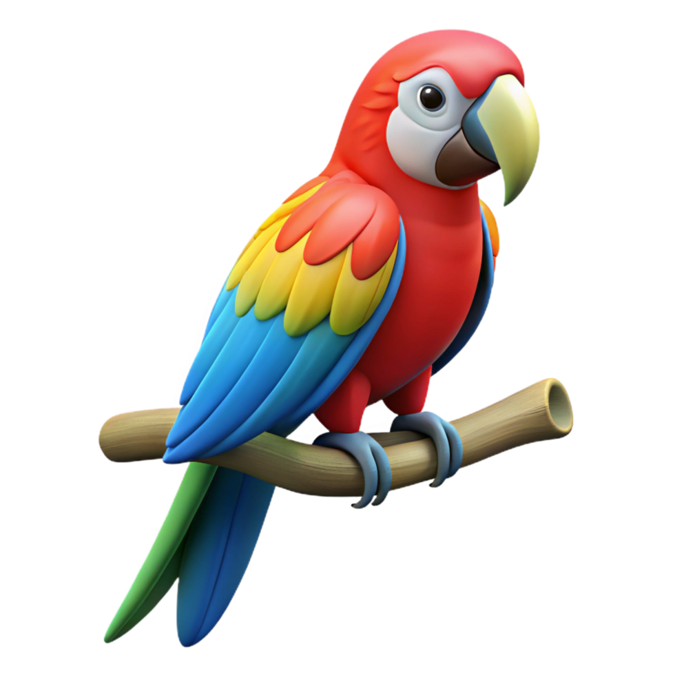 magnificent modern A colorful macaw parrot perched on a branch branch removed in post genuine png