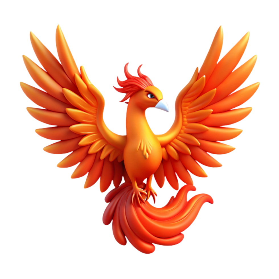 magnificent contemporary A phoenix, fiery wings, rising from ashes the ashes themselves are NOT present premium png