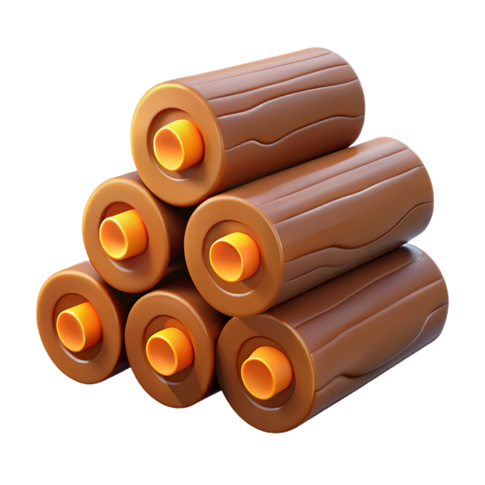 vibrant abstract Stack of firewood logs logs only, no ground or background high quality png