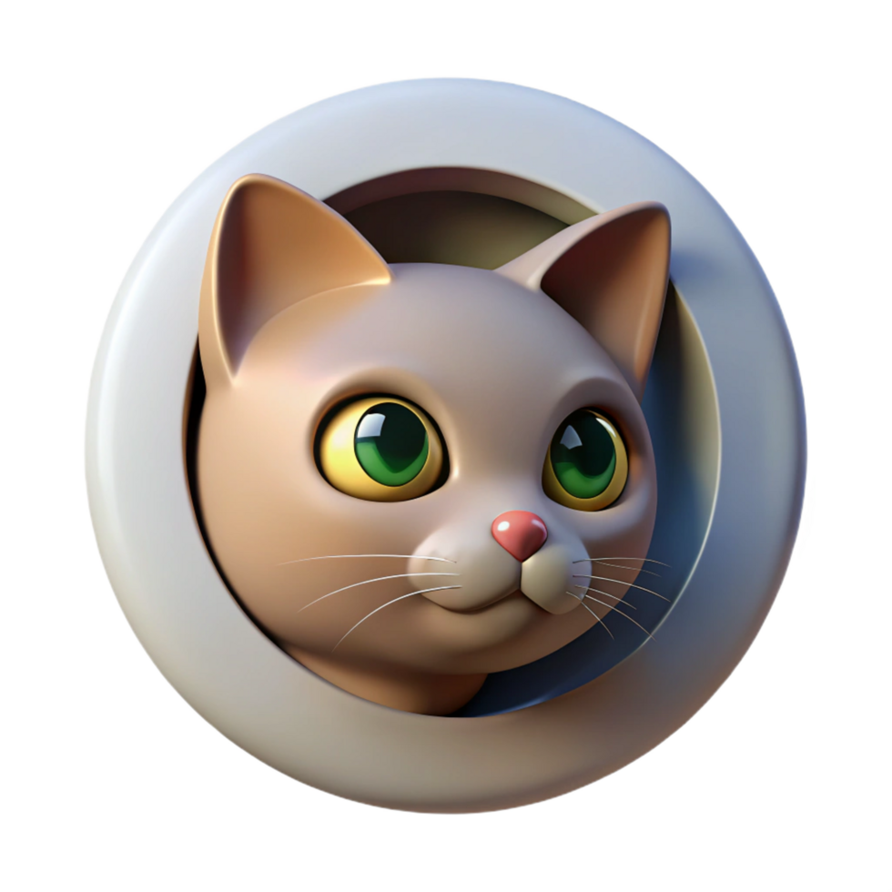 magnificent rustic A curious cat, peering through a hole hole cropped out high resolution png