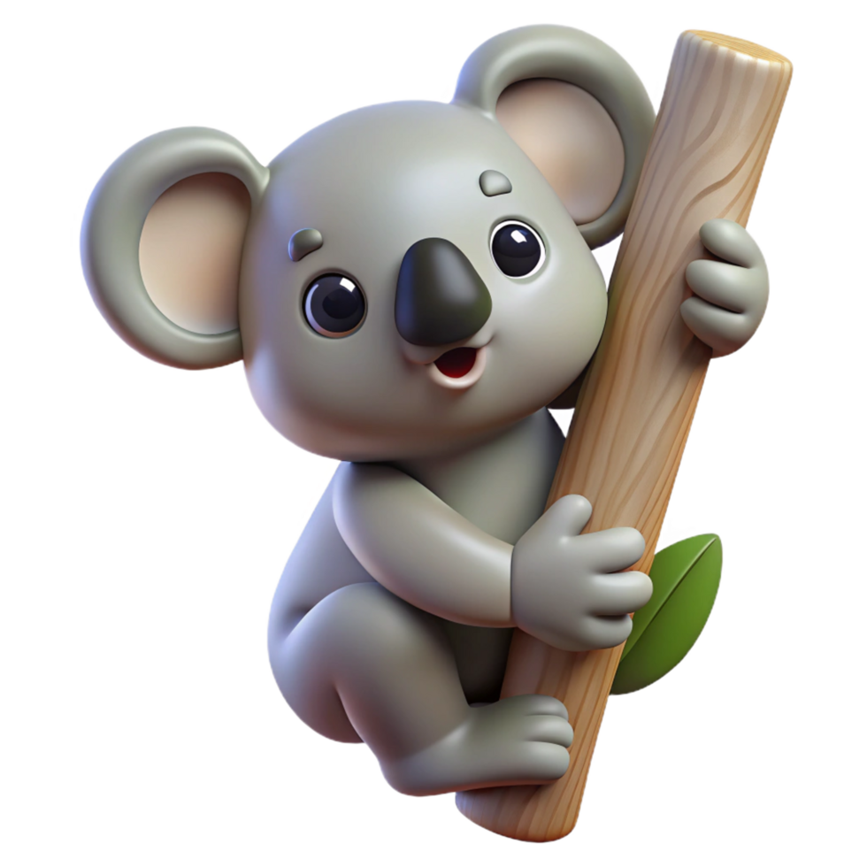 magnificent abstract A koala bear clinging to a tree tree not visible professional png