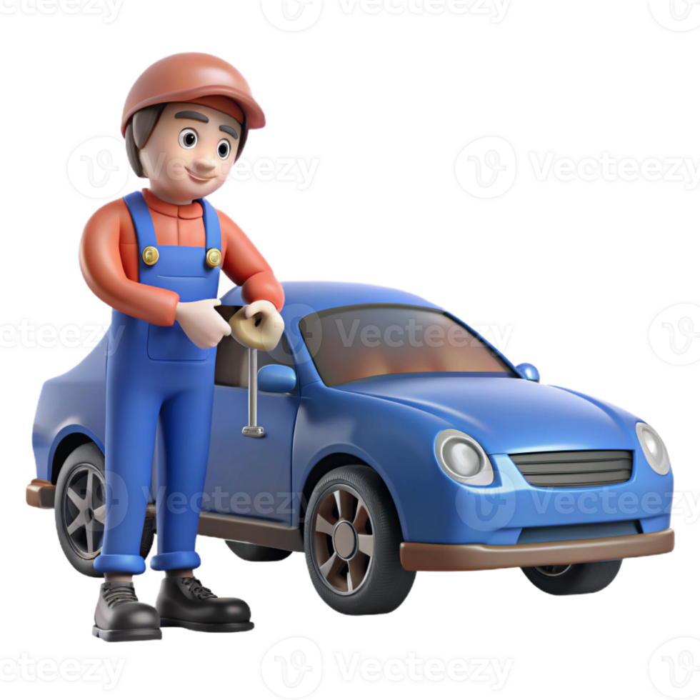 wonderful modern Skilled mechanic fixing a car implied, not shown high quality png