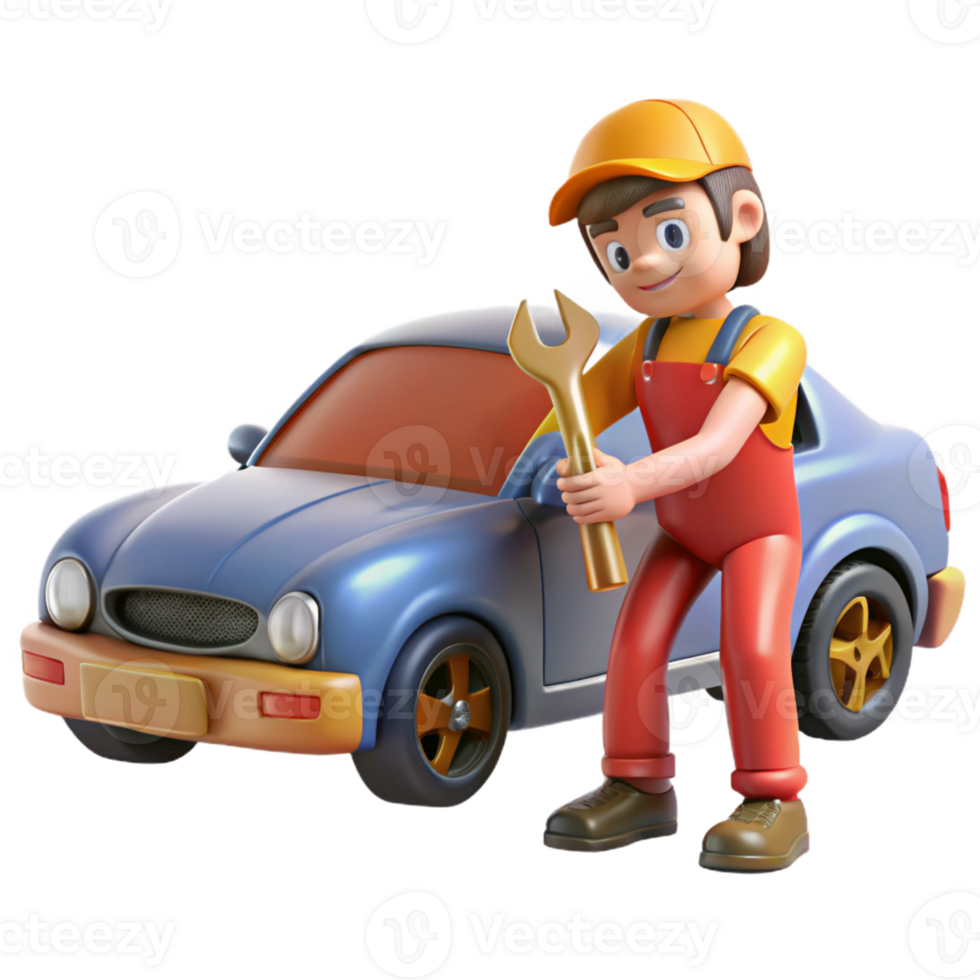 vibrant artistic Skilled mechanic fixing a car implied, not shown detailed png