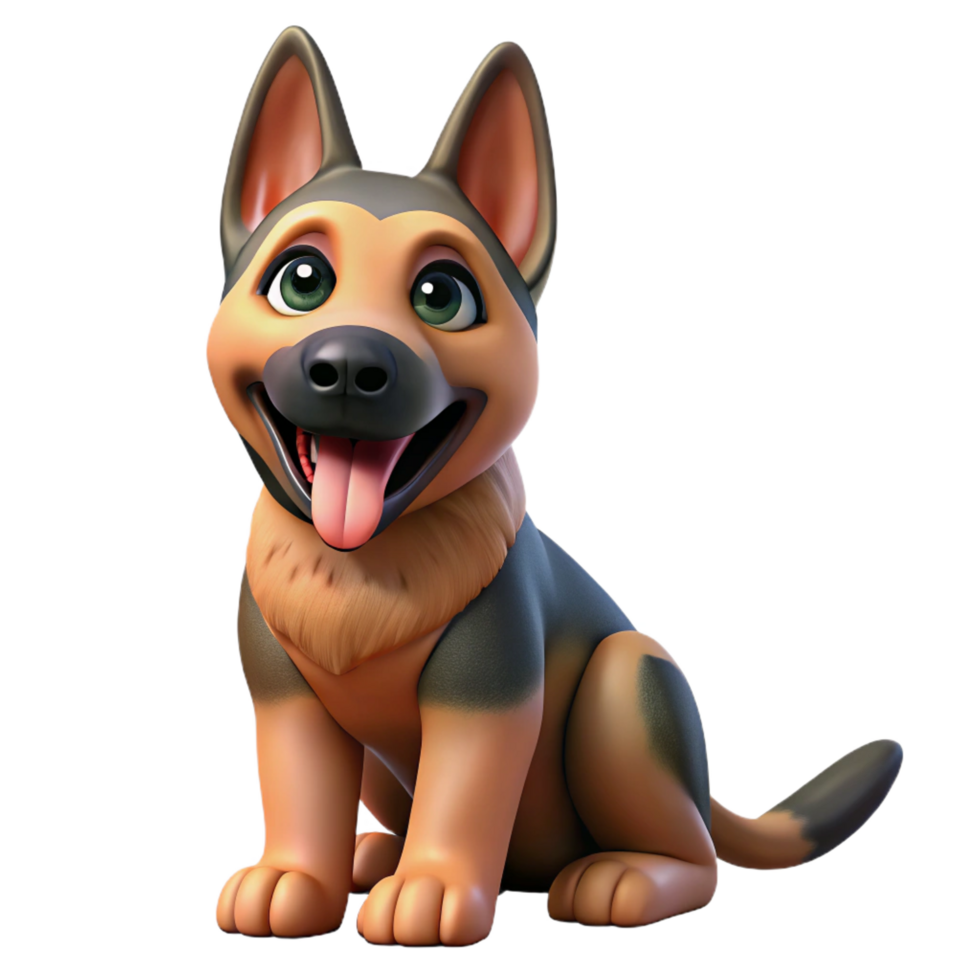 magnificent creative A playful German Shepherd puppy, sitting and panting exclusive png