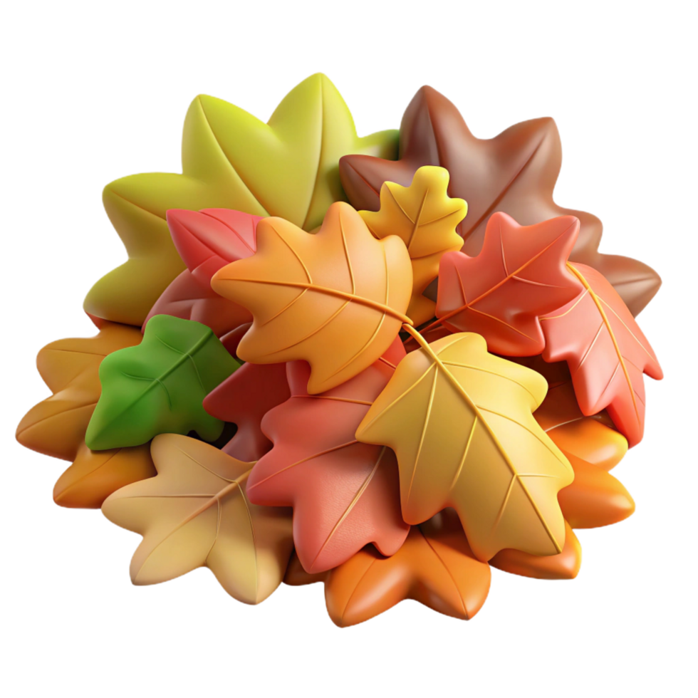 magnificent creative Pile of autumn leaves various colors high resolution png