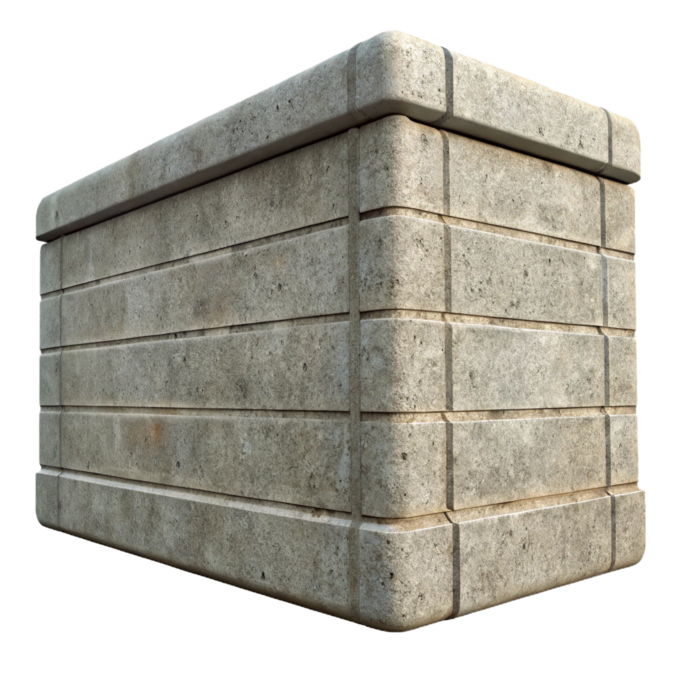 stunning dynamic art deco Concrete wall section, textured, industrial, NO BACKGROUND with Transparent Background. high resolution png
