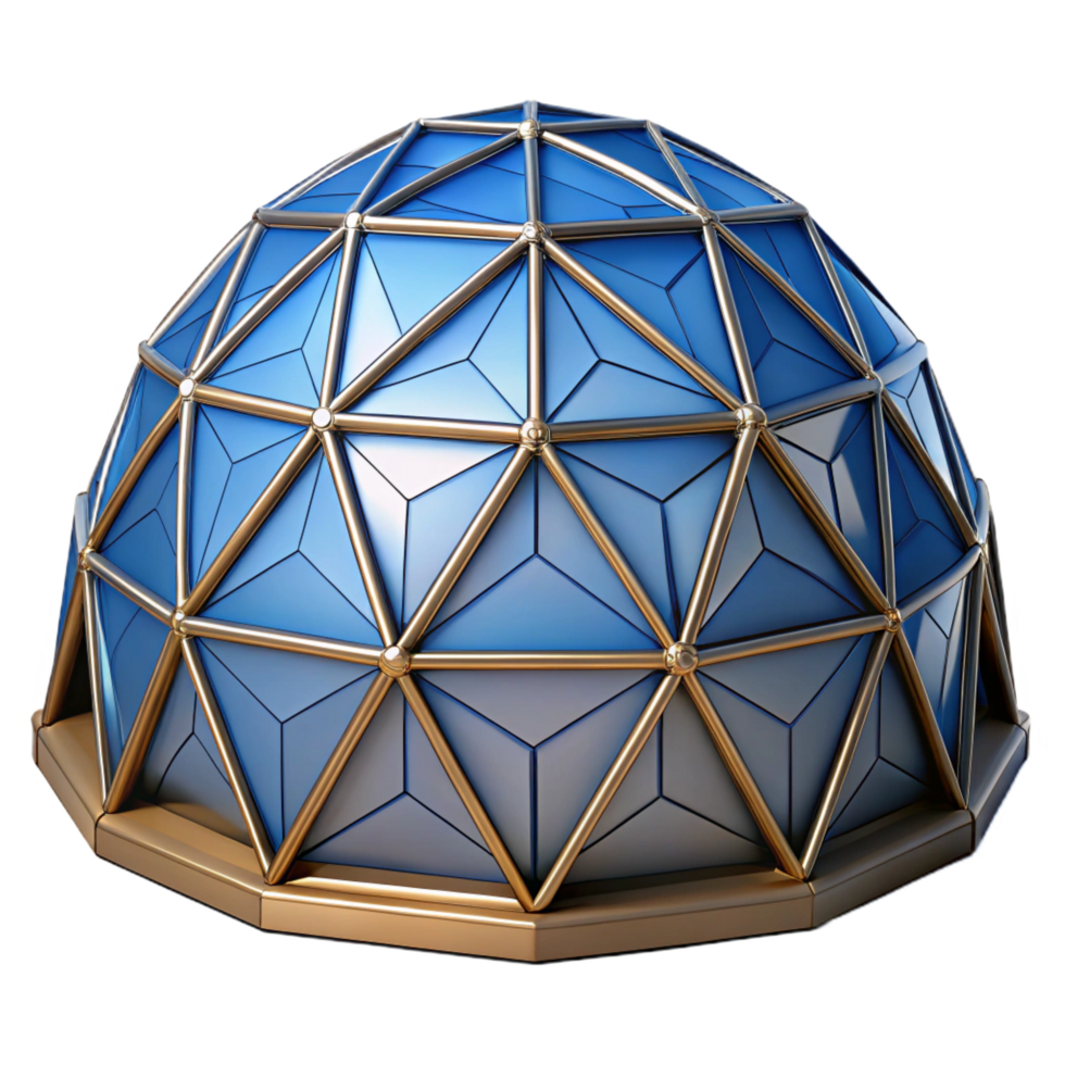 stunning dreamy baroque Architectural rendering of a geodesic dome NO BACKGROUND with Transparent Background. precision png