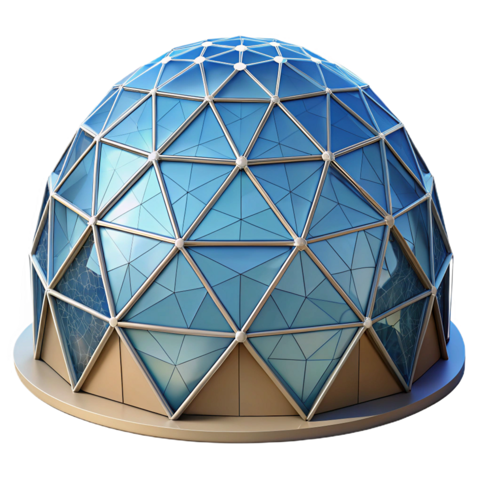 sumptuous passionate artistic Architectural rendering of a geodesic dome NO BACKGROUND with Transparent Background. artisan png