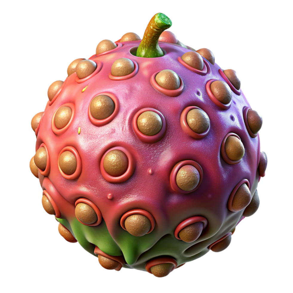 striking romantic classic Alien fruit with strange textures and colors NO BACKGROUND with Transparent Background. authentic png