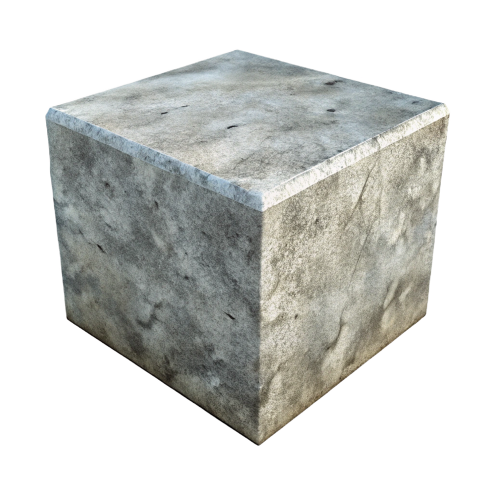 picturesque nostalgic geometric Concrete block, textured surface, NO BACKGROUND with Transparent Background. genuine png