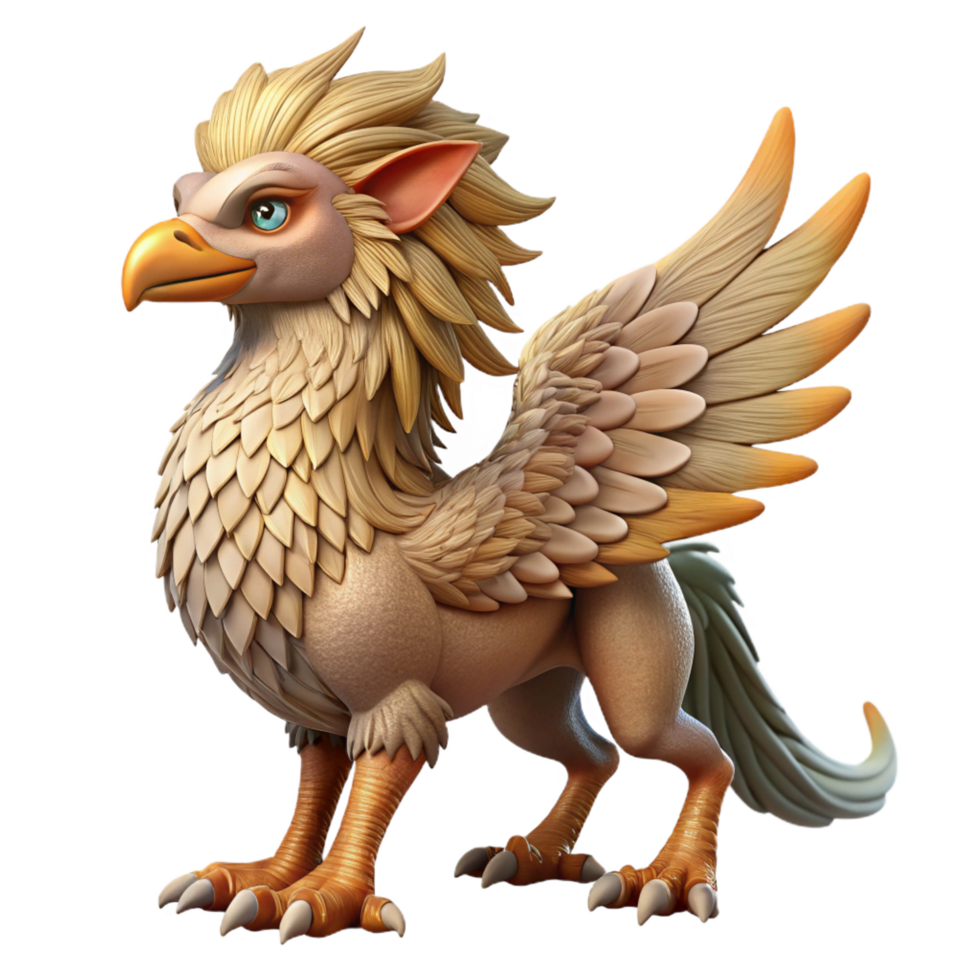 standout modern Majestic griffin, intricate feather details, proud stance NO BACKGROUND with Transparent Background. authentic png