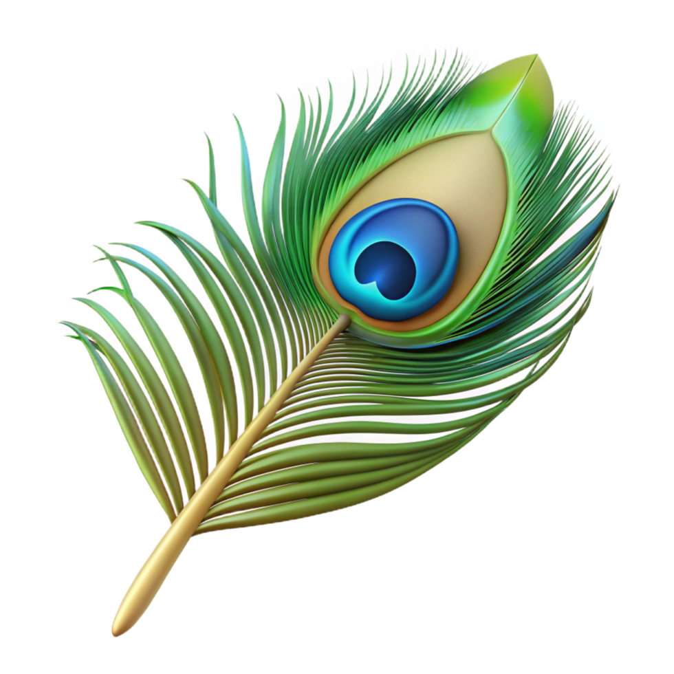 romantic gorgeous Peacock feather NO BACKGROUND with Transparent Background. high quality png
