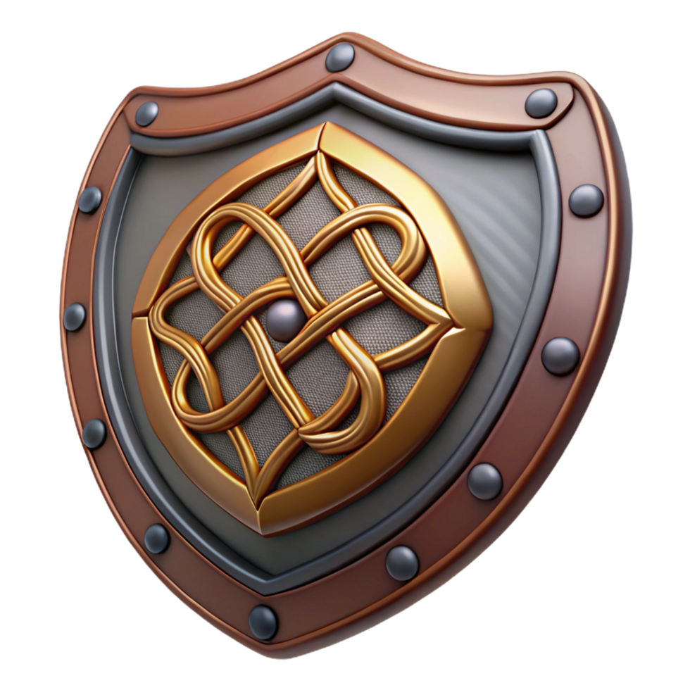 vibrant sought-after A decorative shield with an intricate Celtic design. NO BACKGROUND with Transparent Background. png
