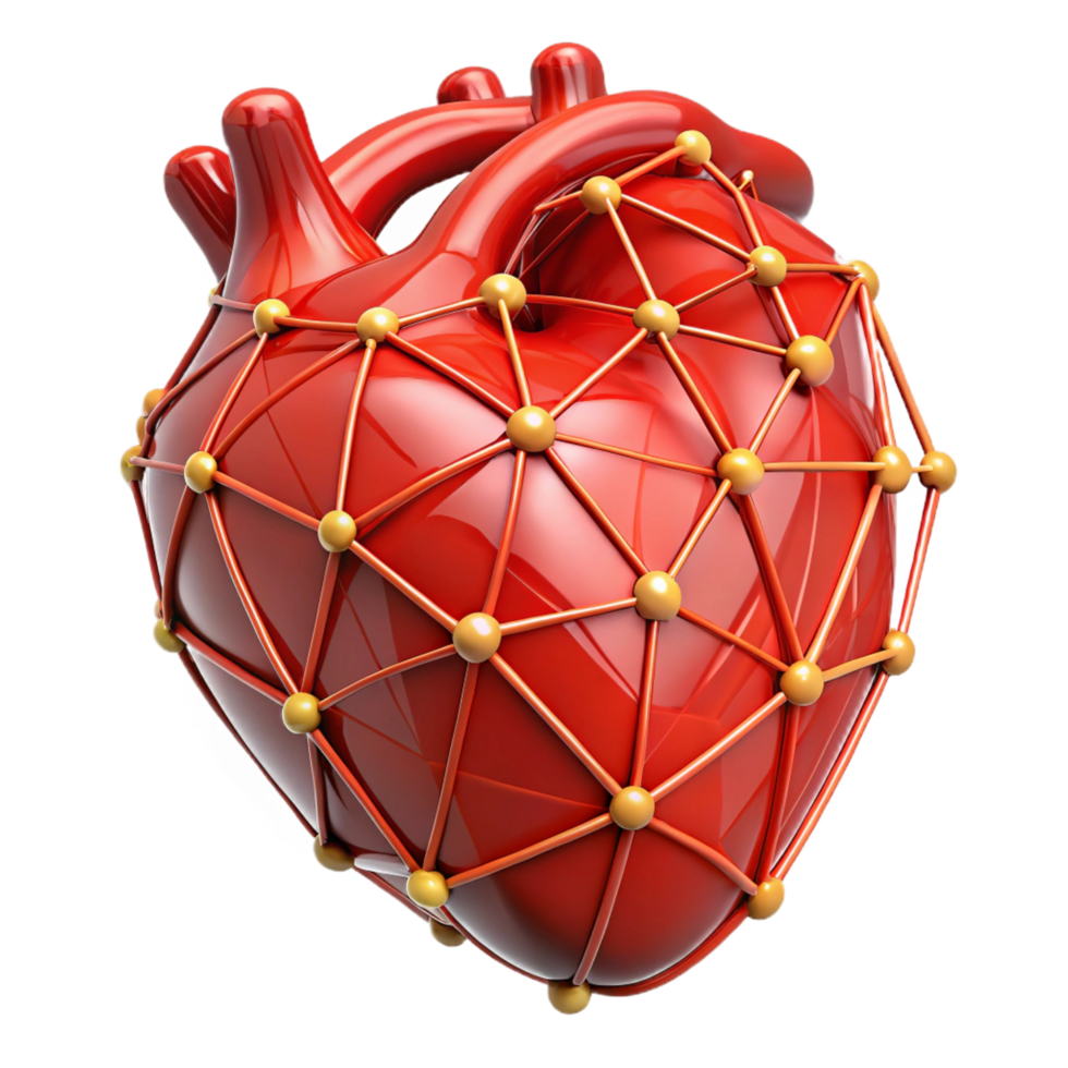 mesmerizing signature A stylized human heart made of interconnected wires. NO BACKGROUND with Transparent Background. png