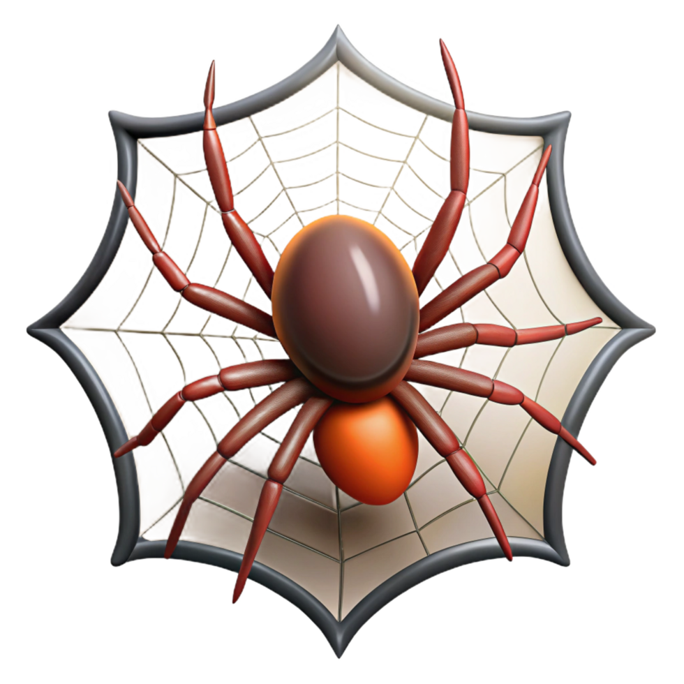 reflective beautiful Spider spinning a web just the spider NO BACKGROUND with Transparent Background. high resolution png