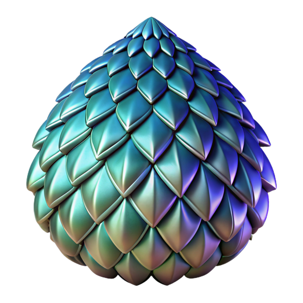 majestic calm tropical A stylized dragon scale, with shimmering texture. NO BACKGROUND with Transparent Background. impeccable png