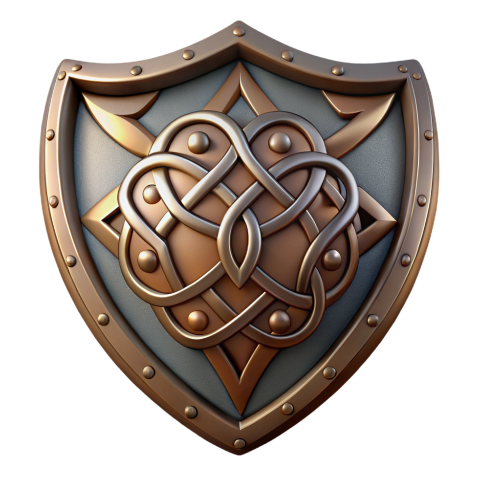 picturesque classic A decorative shield with an intricate Celtic design. NO BACKGROUND with Transparent Background. ultra HD png