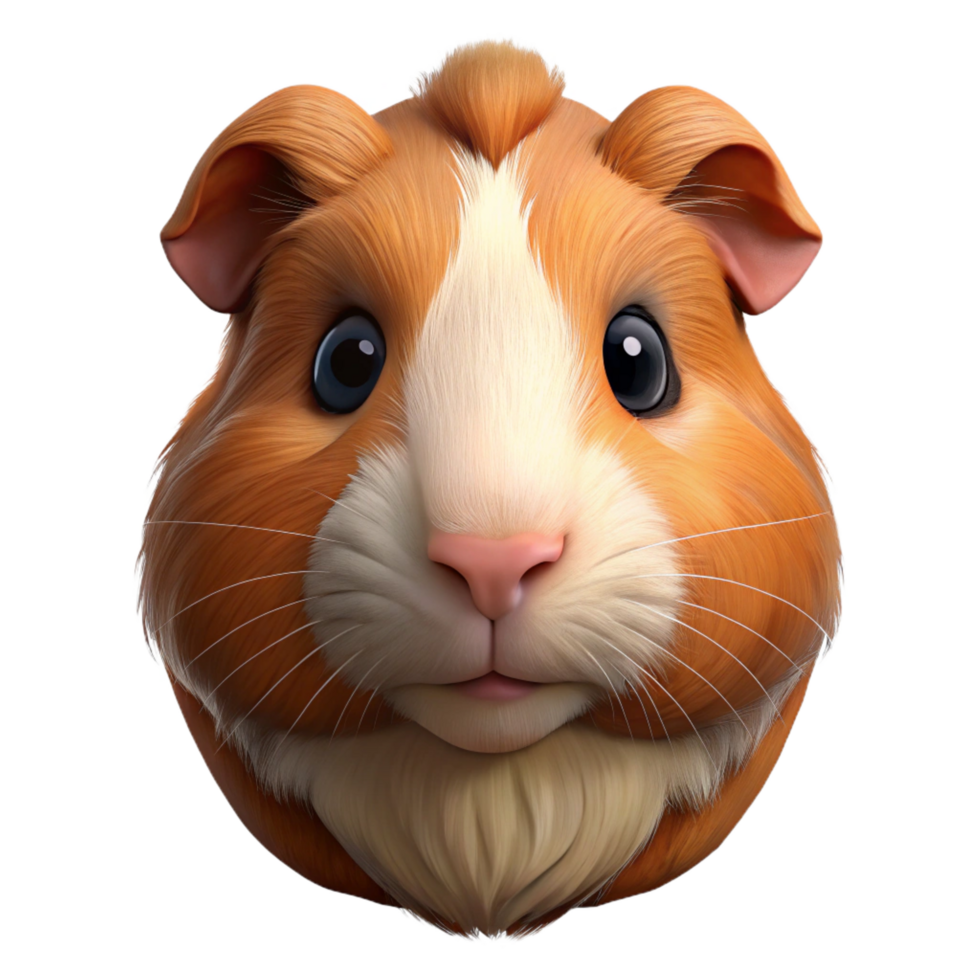picturesque dreamy victorian A portrait of a guinea pig NO BACKGROUND with Transparent Background. fine detail png