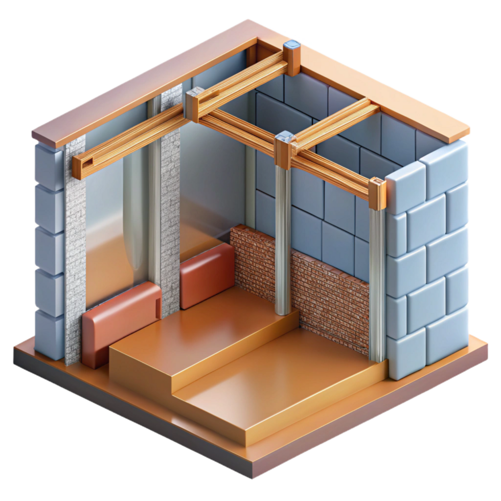 stunning peaceful bohemian Detailed section drawing of a wall assembly NO BACKGROUND with Transparent Background. artisan png