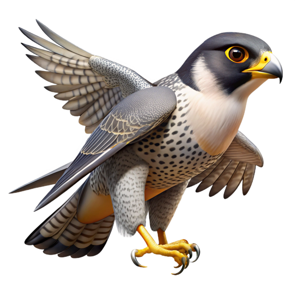 immaculate notable A soaring peregrine falcon, NO BACKGROUND with Transparent Background. png