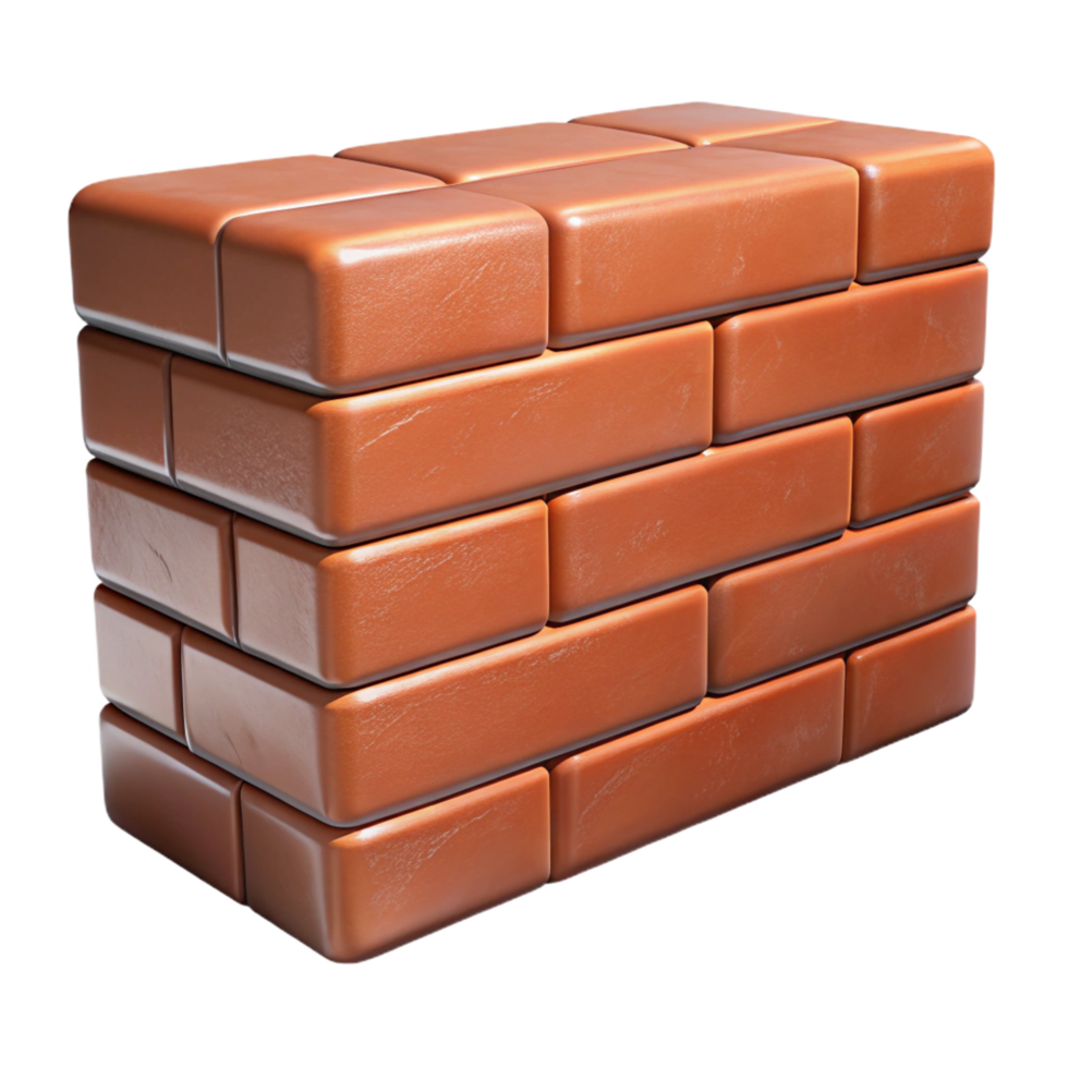 sumptuous organic Brick wall section, aged texture, NO BACKGROUND with Transparent Background. precision png
