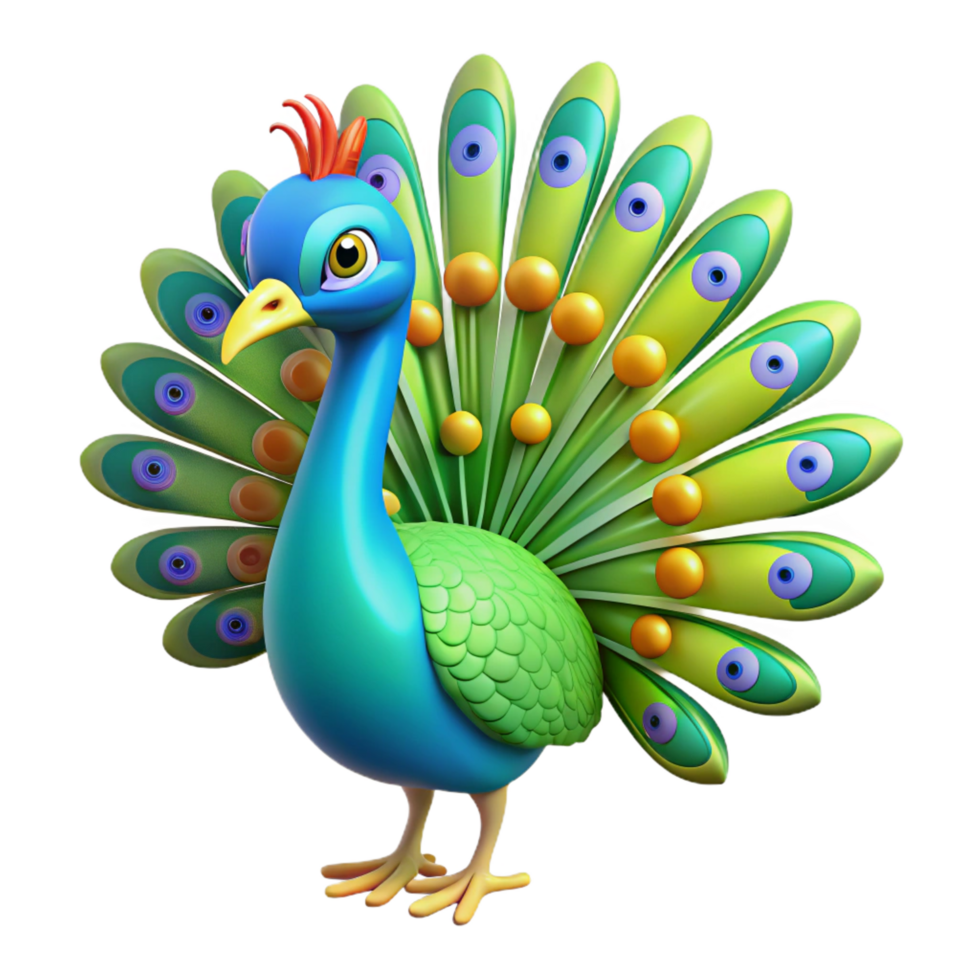 splendid harmonious bohemian A colorful peacock with feathers displayed. NO BACKGROUND with Transparent Background. expertly shot png