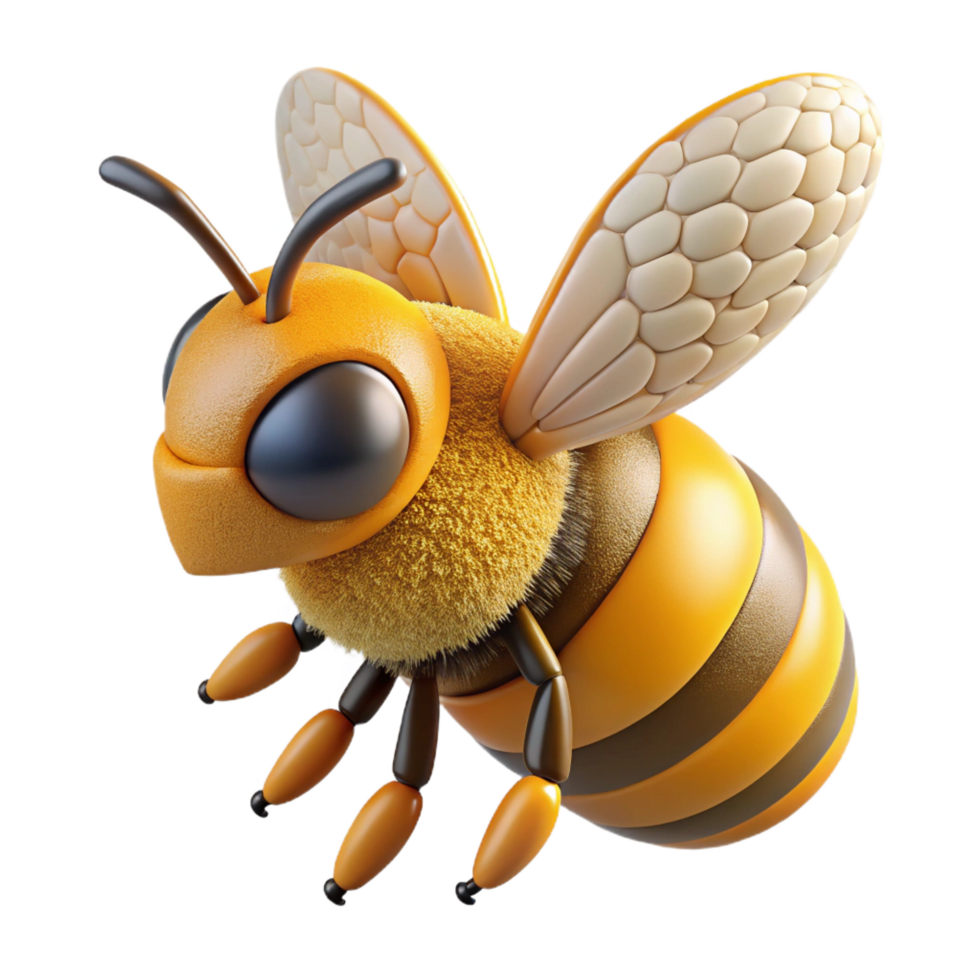 picturesque nostalgic tropical Honeybee covered in pollen NO BACKGROUND with Transparent Background. gallery standard png