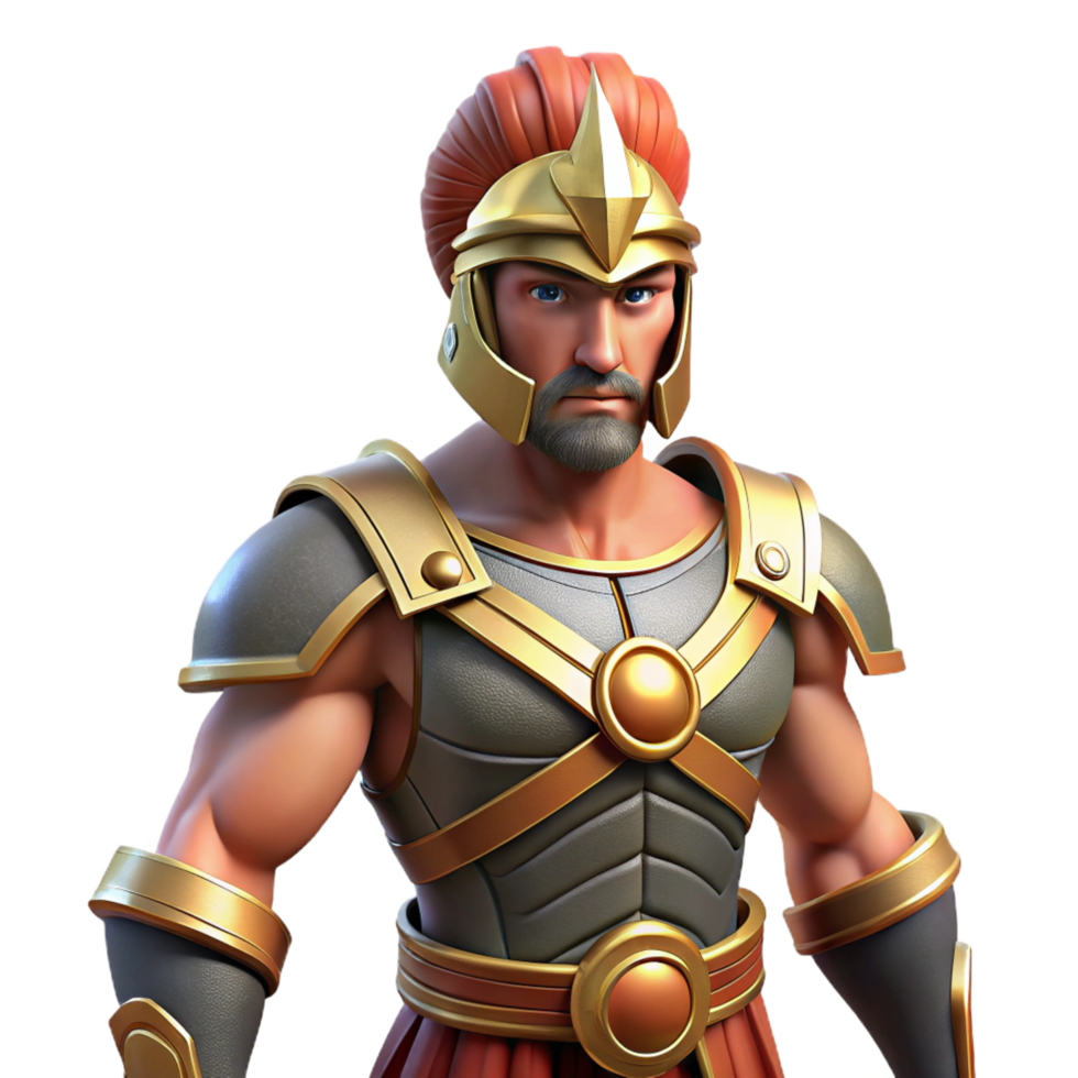 stunning iconic Ares, God of War, armored and ready for battle, NO BACKGROUND with Transparent Background. png
